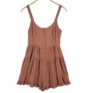 Storia Brown Medallion Print Rayon Sleeveless Boho Swing Romper